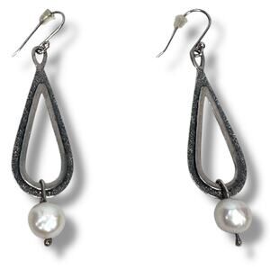 Silpada Natural Pearl Sterling Silver Teardrop Dangle Earrings Jewelry For Women